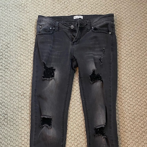 Salvage Denim Black Ripped Skinny Jeans - Picture 3 of 9